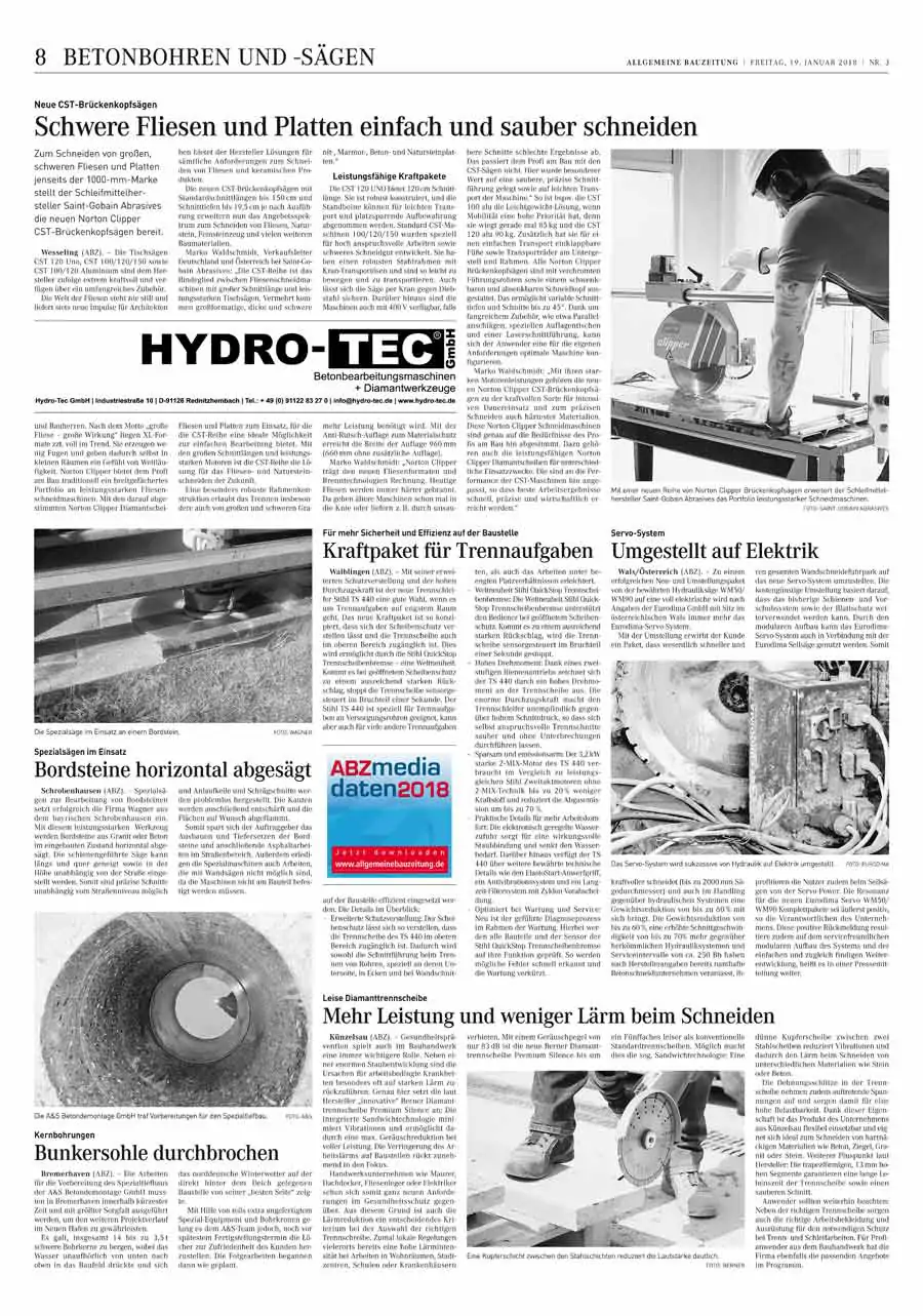 Zeitungsartikel - A&S Betondemontage GmbH