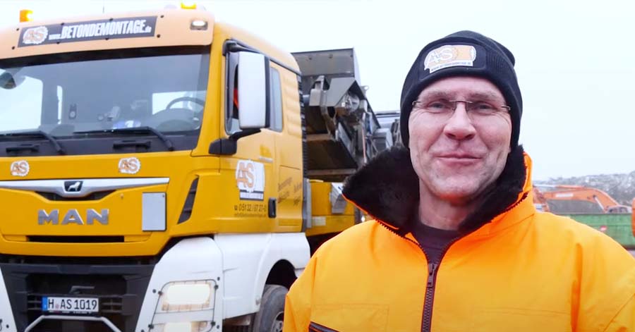 Verladung Brechanlage LKW Fahrer - A&S Betondemontage GmbH