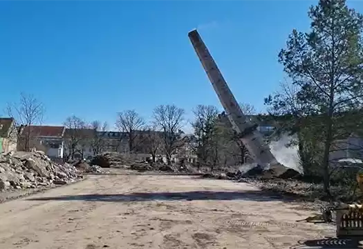 Sprengung Schornstein Rathenow- A&S Betondemontage GmbH